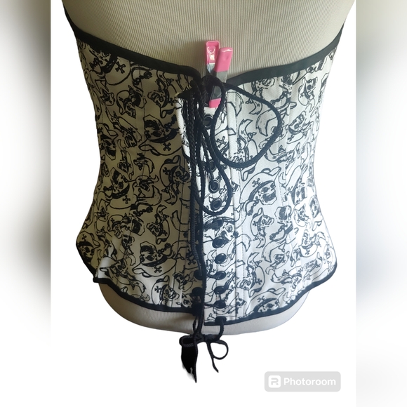 Corset Black and White Skull Pirate - Picture 3 of 8